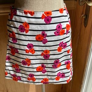 J.  Crew  striped floral print mini skirt